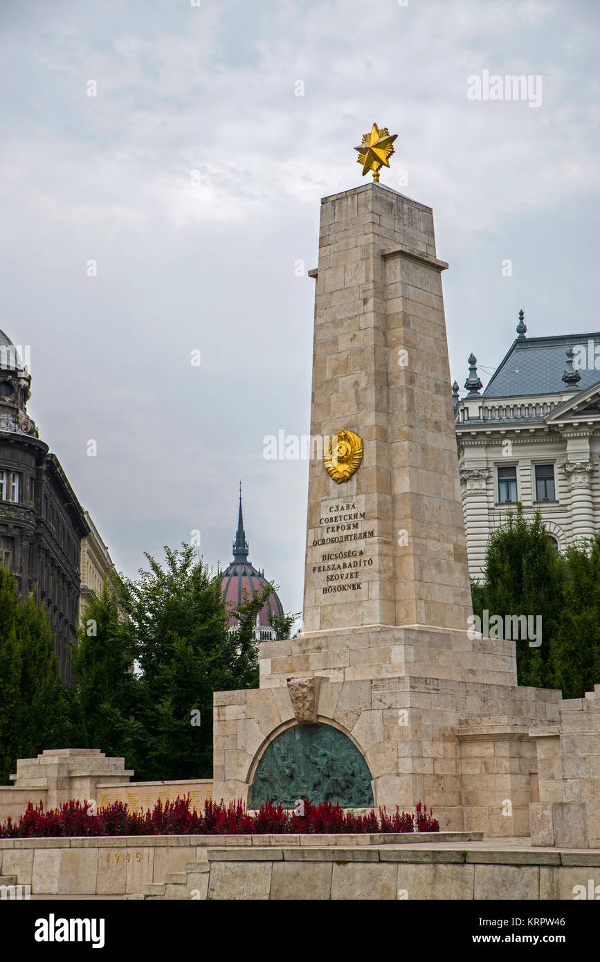 Mémorial de l'Armée rouge soviétique sur la place de la liberté, Budapest Banque D'Images