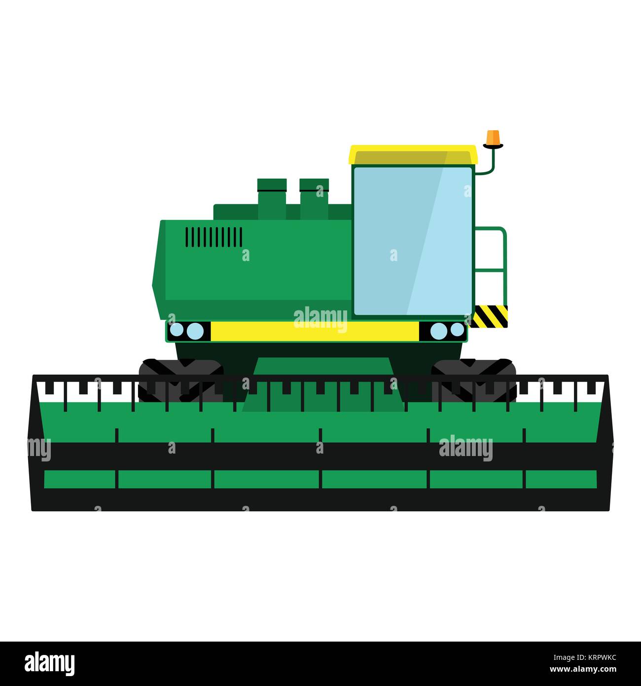 Vert moderne récolteuse sur fond blanc Illustration de Vecteur