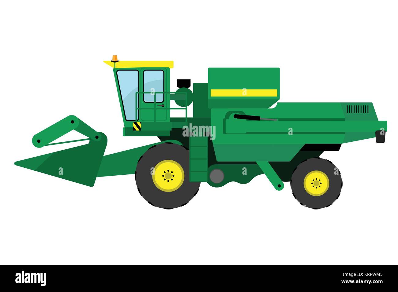 Vert moderne récolteuse sur fond blanc Illustration de Vecteur