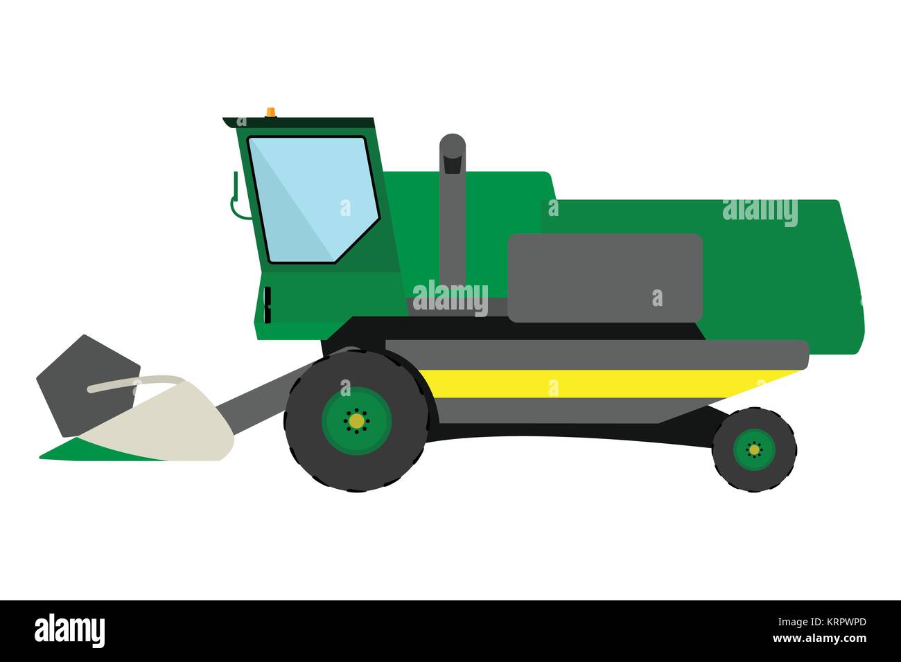 L'ensileuse vert obsolètes sur fond blanc Illustration de Vecteur