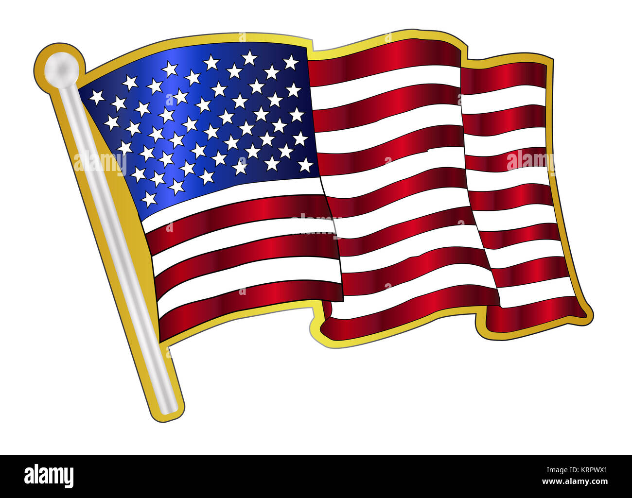 Stars and Stripes Borne Padge Banque D'Images