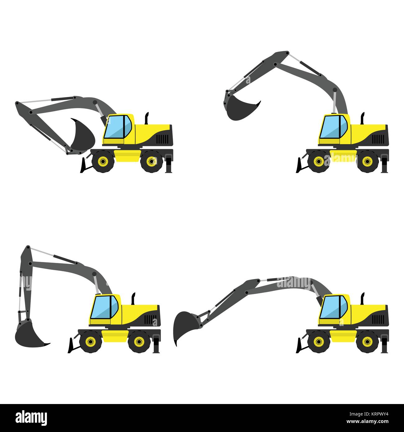 Excavatrice à roue isolé sur fond blanc Illustration de Vecteur