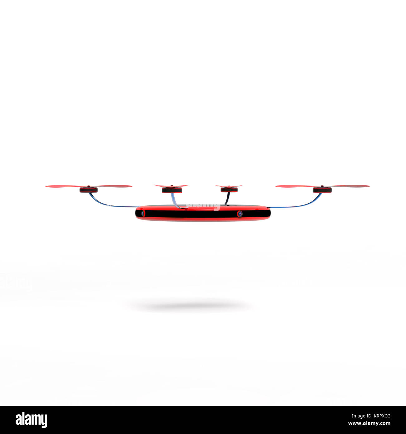 Le rendu 3D de drone colorés avec 4 caméras autour d'elle Banque D'Images