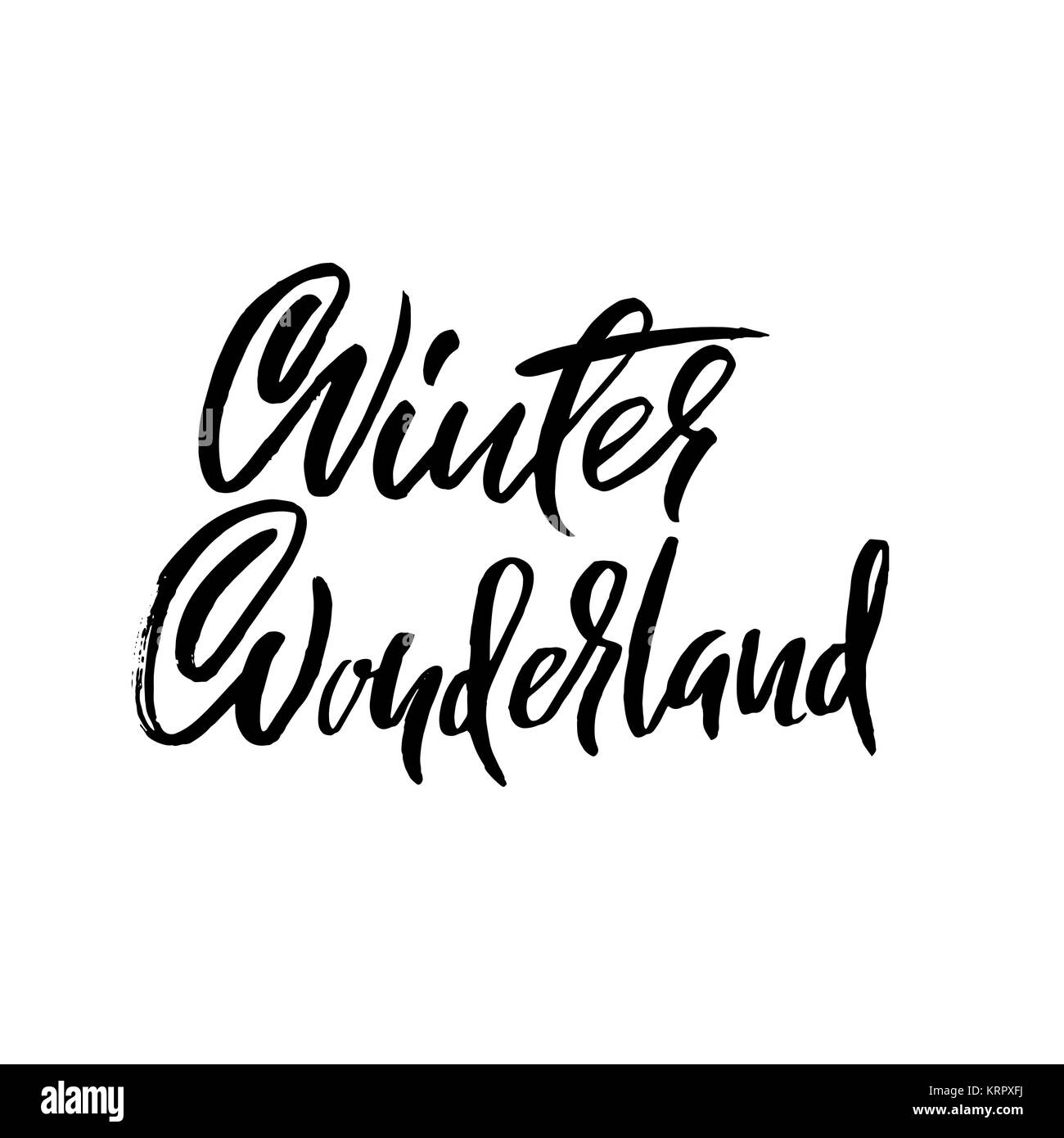 Winter Wonderland. Pinceau moderne manuscrite lettrage. Maison de vacances vecteur illustration Illustration de Vecteur