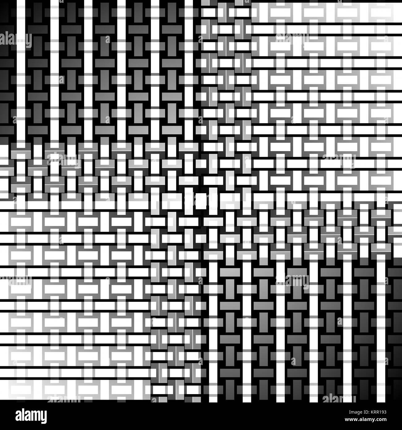 Résumé arrière-plan géométrique moderne transparente. Rectangles réguliers et à rayures blanc, nuances de gris et noir, la compensation. Banque D'Images