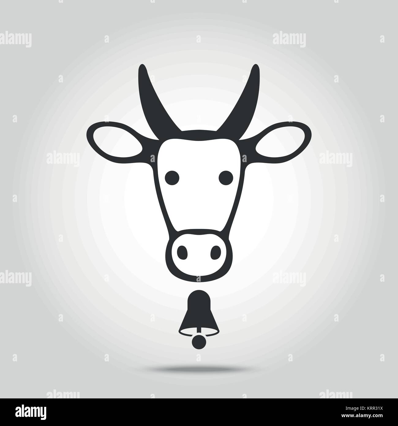 L'icône de style de Cow Head - vecteur illustration isolé Illustration de Vecteur