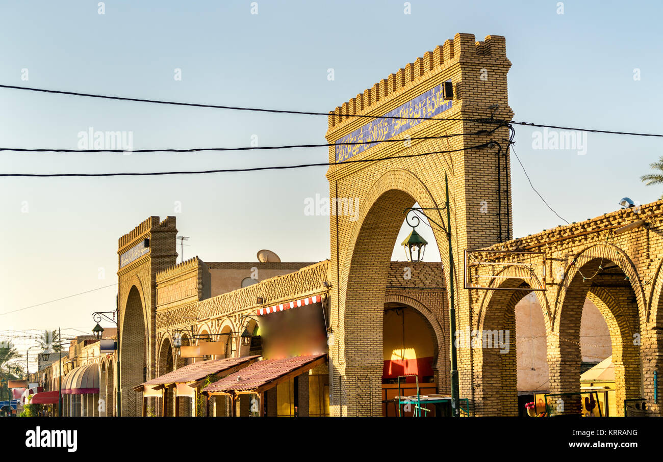 Bâtiments dans la Médina de Tozeur, Tunisie. L'Afrique du Nord Banque D'Images