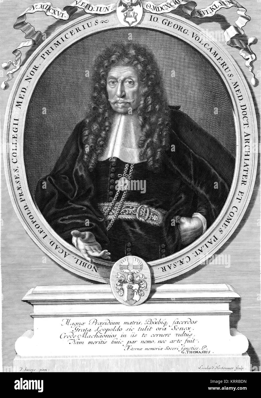 JOHANN GEORG VOLCKAMER (1616-1693) médecin allemand Banque D'Images