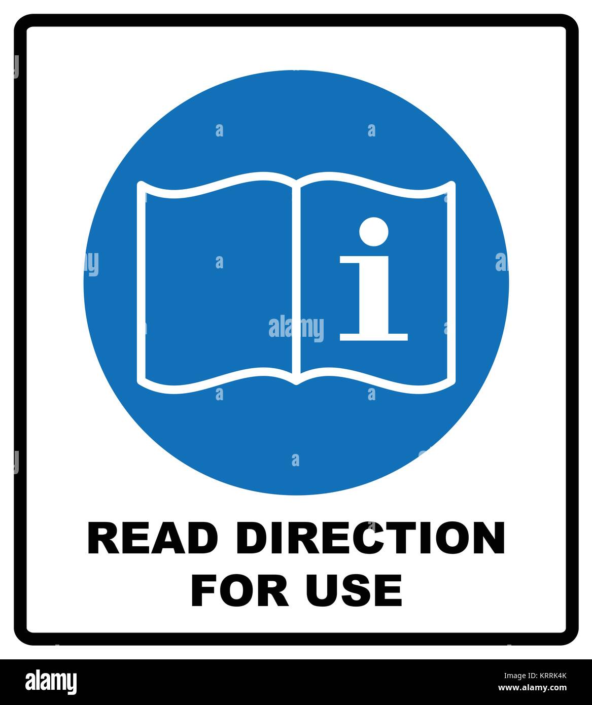 Lire les directives d'utilisation. Se reporter au manuel d'instruction obligatoire livret signe, signe d'action obligatoires d'ordre général. Vector illustration isolé sur blanc. Illustration de Vecteur