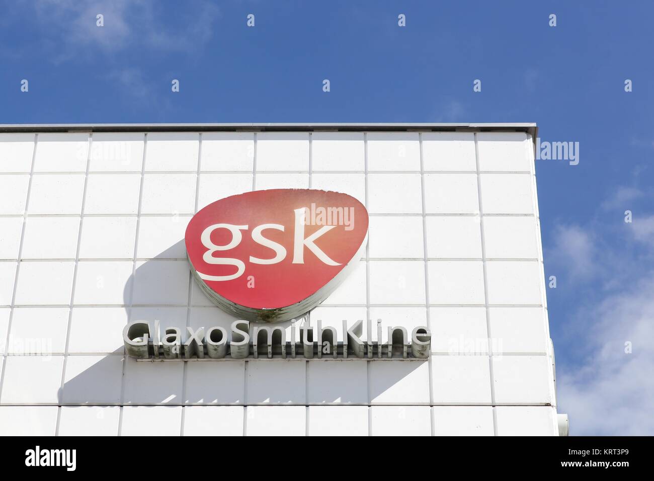 Brondby, Danemark - 10 septembre 2017 : GlaxoSmithKline GSK est également appelé une société pharmaceutique britannique basée à Brentford, Londres Banque D'Images