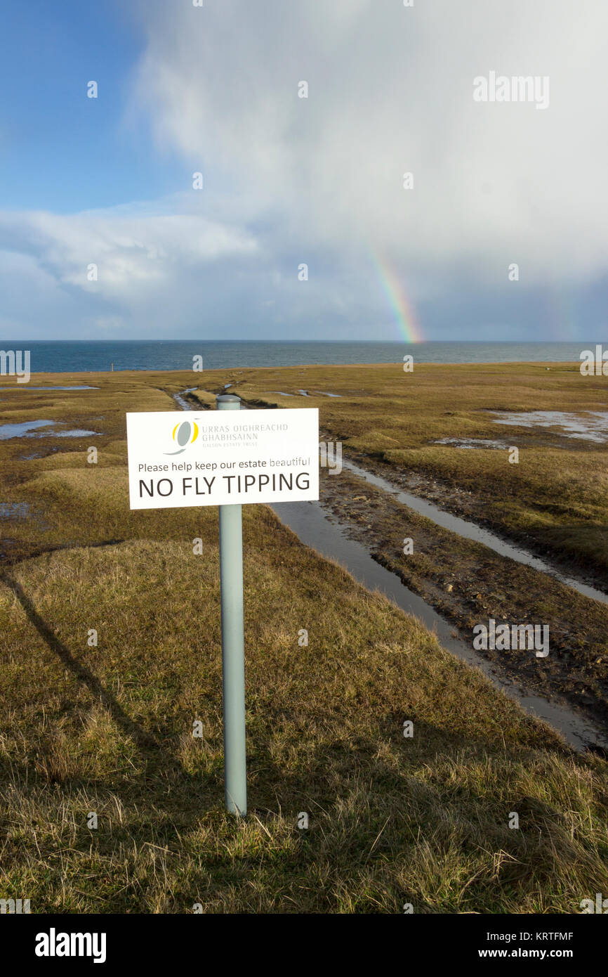 Les décharges sauvages signeront à l'butt of Lewis, Ness, Isle Of Lewis, Western Isles, îles Hébrides, Ecosse, Royaume-Uni Banque D'Images