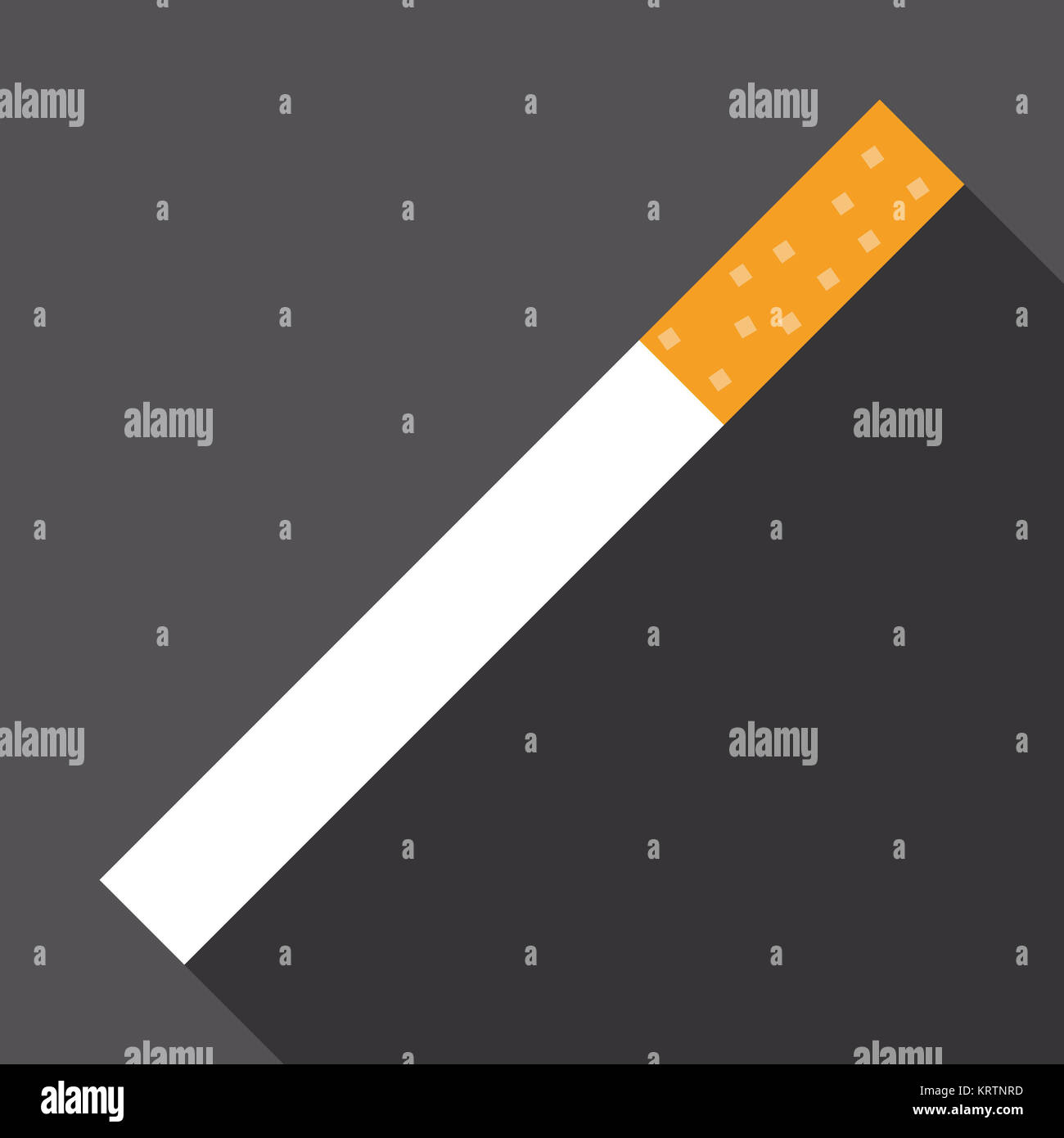 L'icône de cigarette avec long shadow Banque D'Images