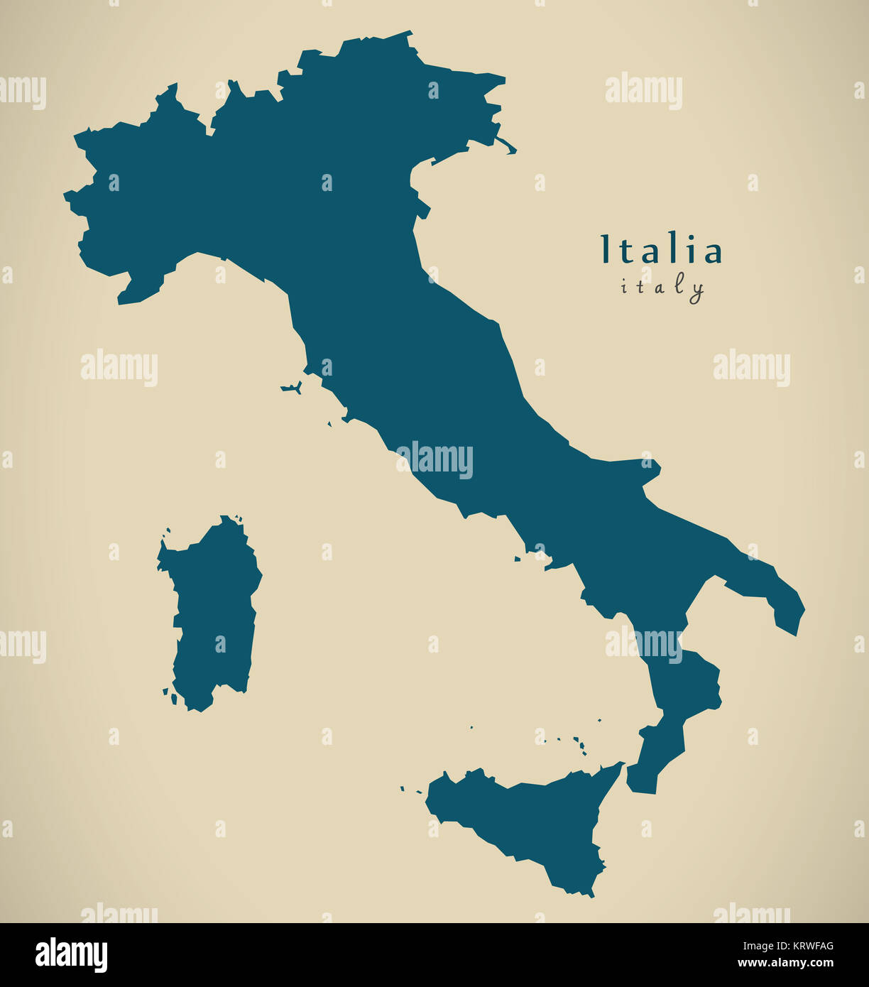 Carte moderne - Italie Il Banque D'Images