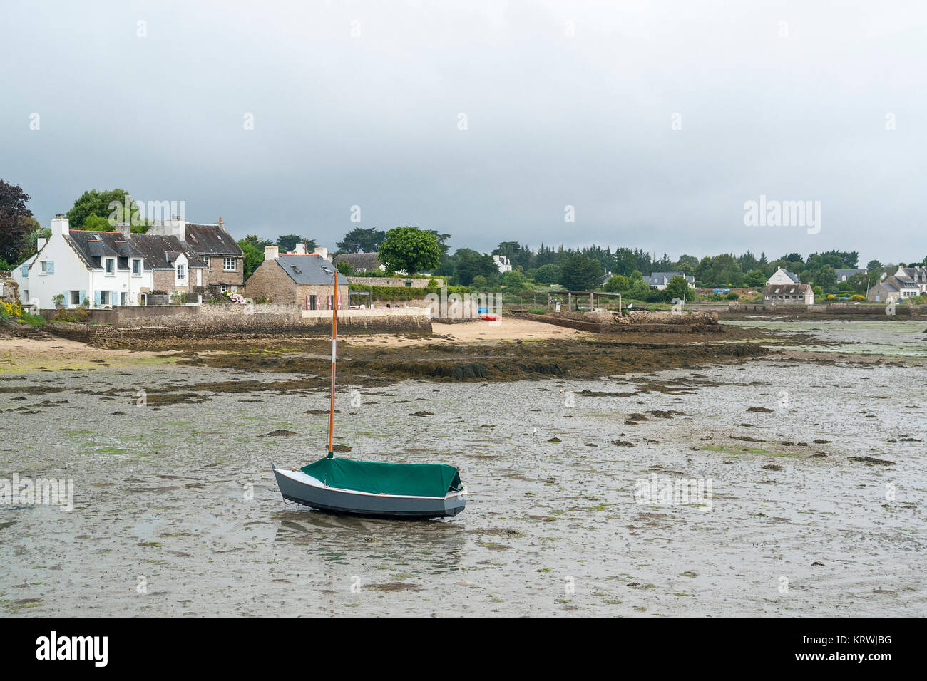 Paysage autour de Larmor-Baden, une commune française, située dans le département de la Bretagne, dans le nord-ouest de la France. Banque D'Images