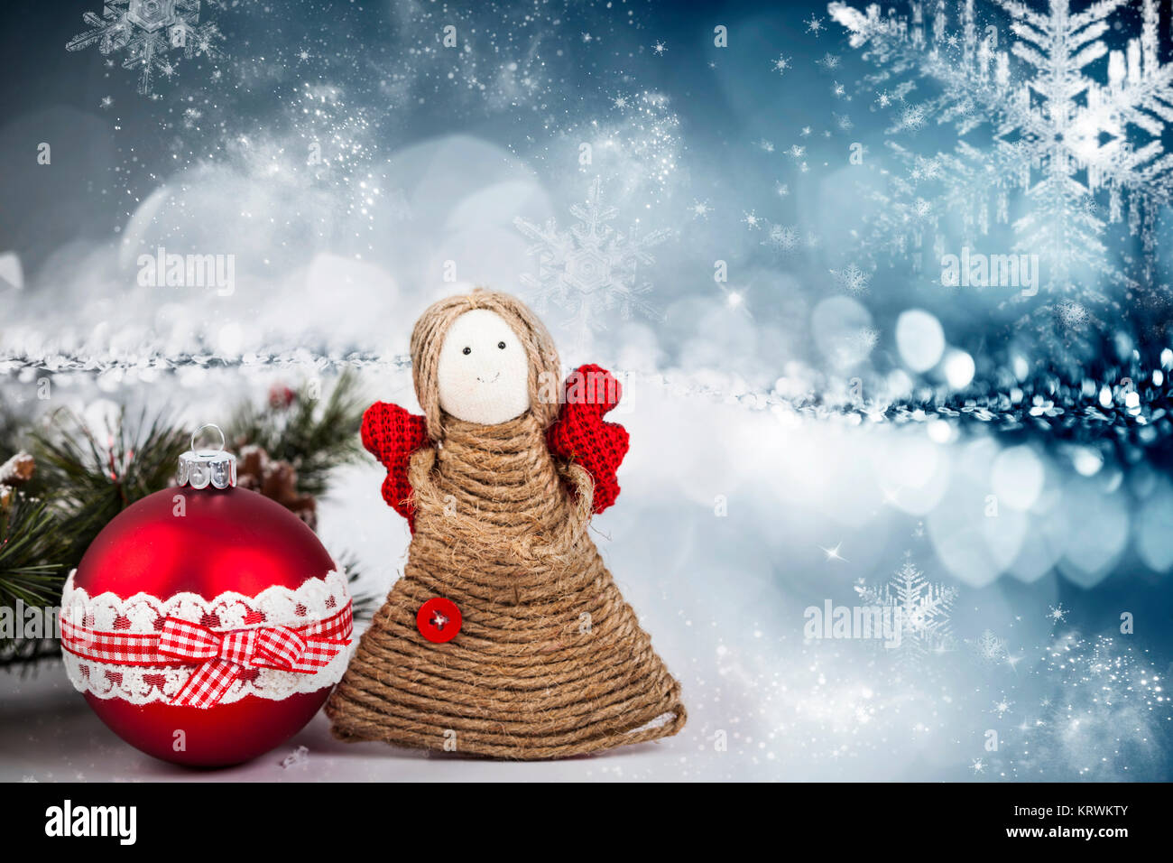 Décoration de Noël avec ange fait main Banque D'Images