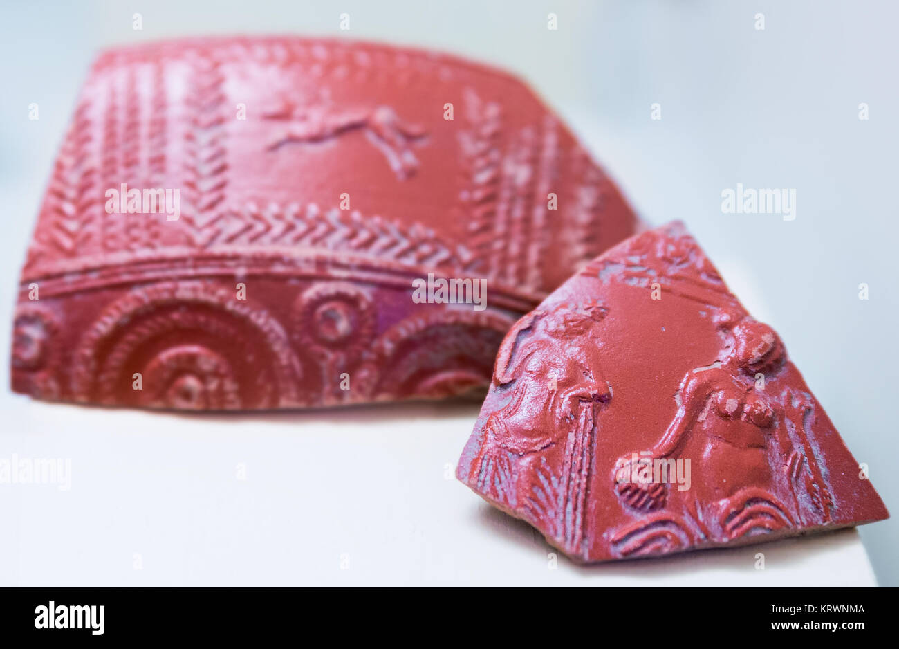 Fragments de poterie caractéristique de l'ancien Empire Romain Banque D'Images