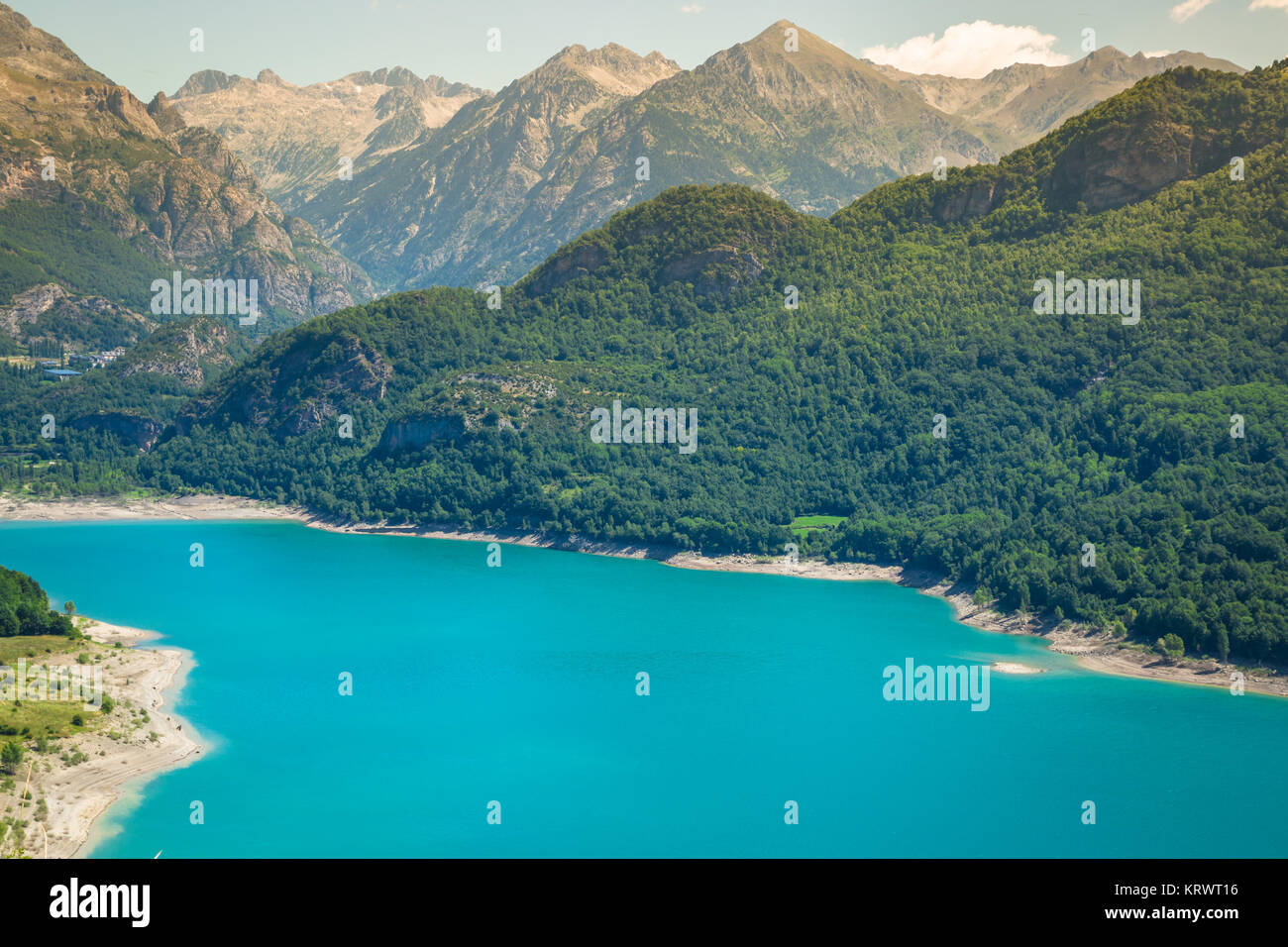 Bulbal réservoir, également appelé Marais Bubal est un réservoir situé dans les Pyrénées espagnoles de Benasque (Huesca). Banque D'Images