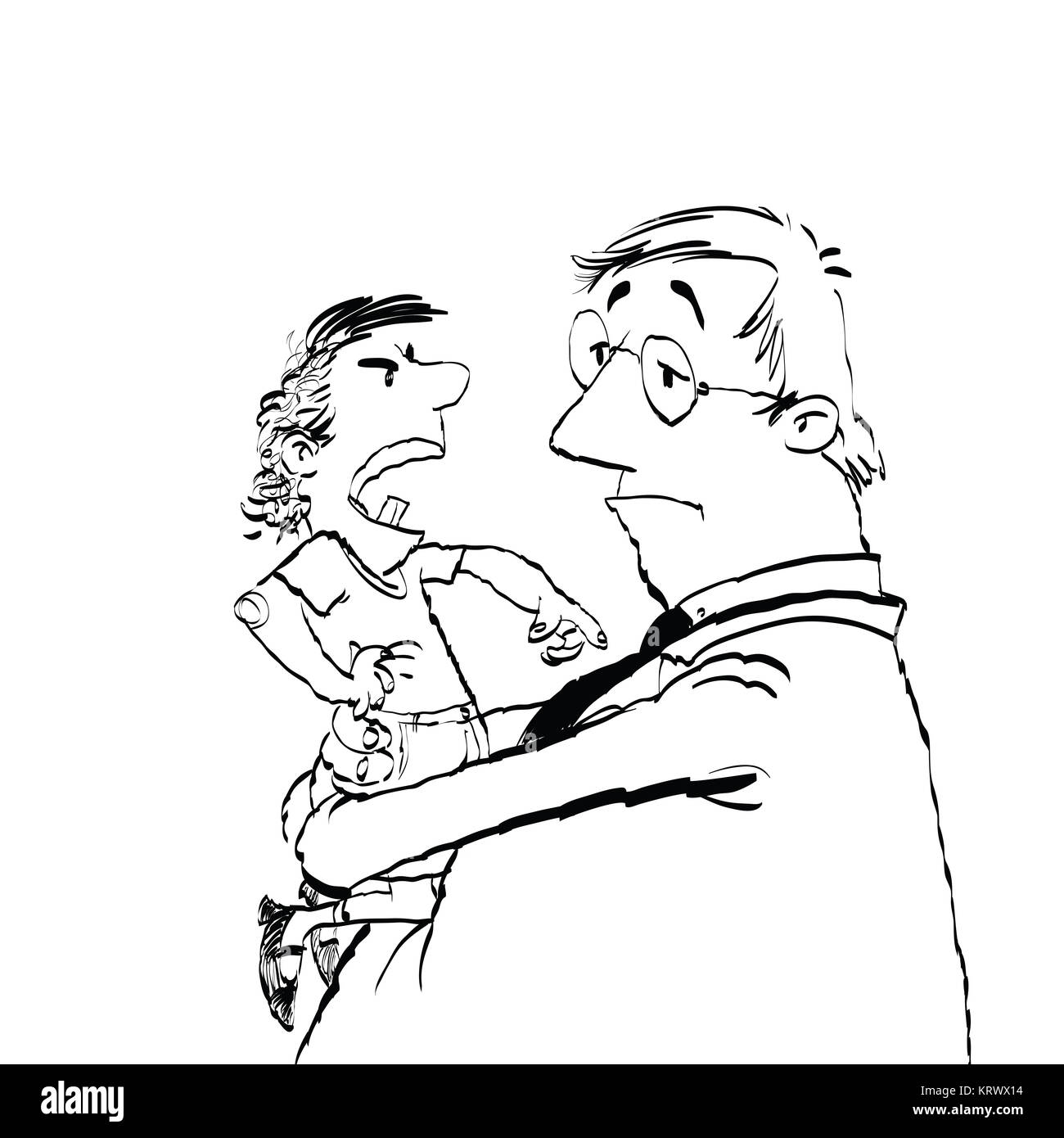 Papa et un enfant gâté Banque D'Images