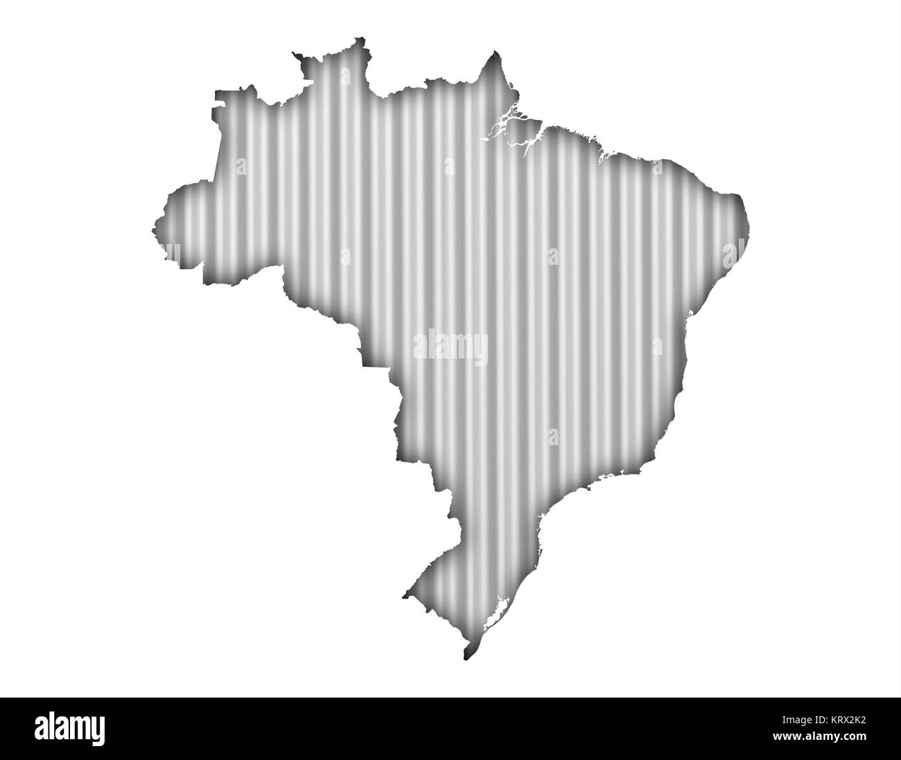 Karte von Brasilien auf Wellblech Banque D'Images