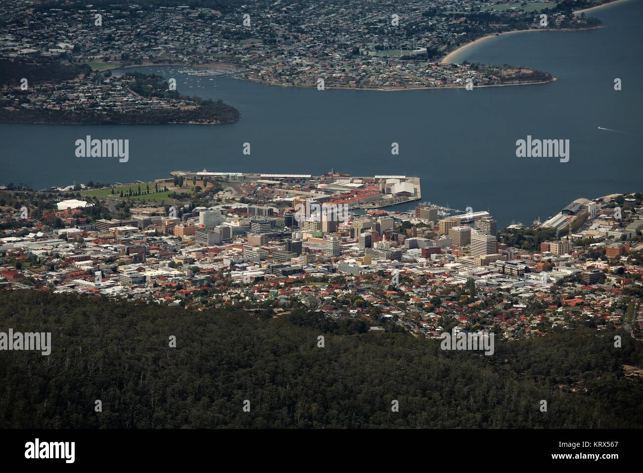 Au-dessus de Hobart Banque D'Images