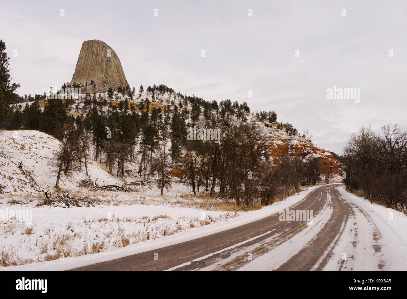 Un hiver froid monument situé dans l'état du Wyoming Banque D'Images