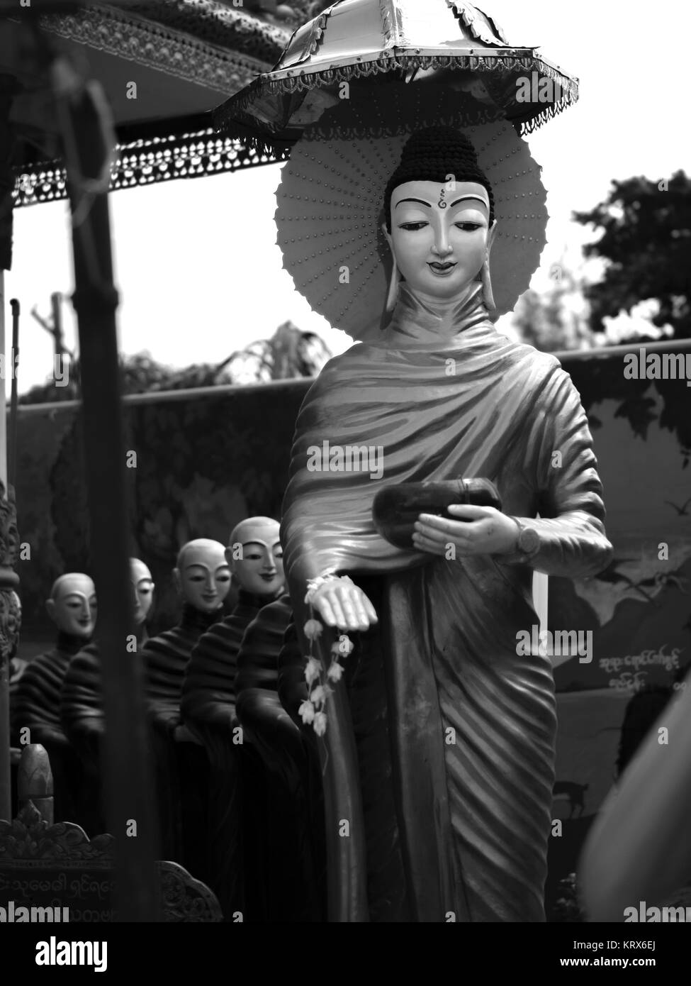 Bouddha et Disciples Banque D'Images
