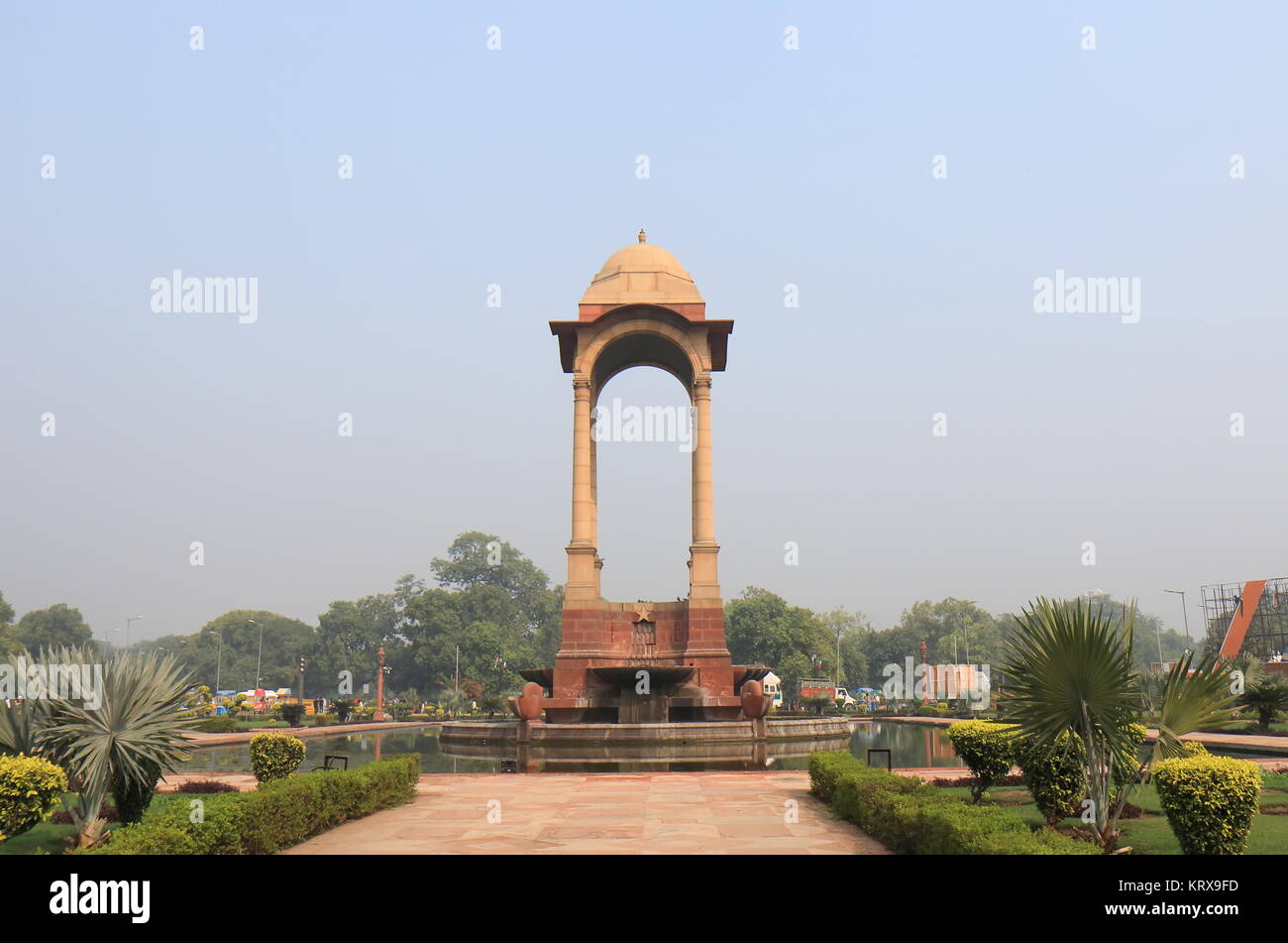 La porte de l'Inde canopy architecture historique New Delhi Inde Banque D'Images