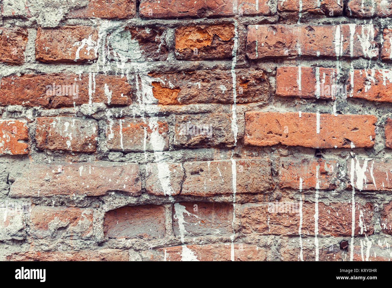 Dirty old brick wall background Banque D'Images