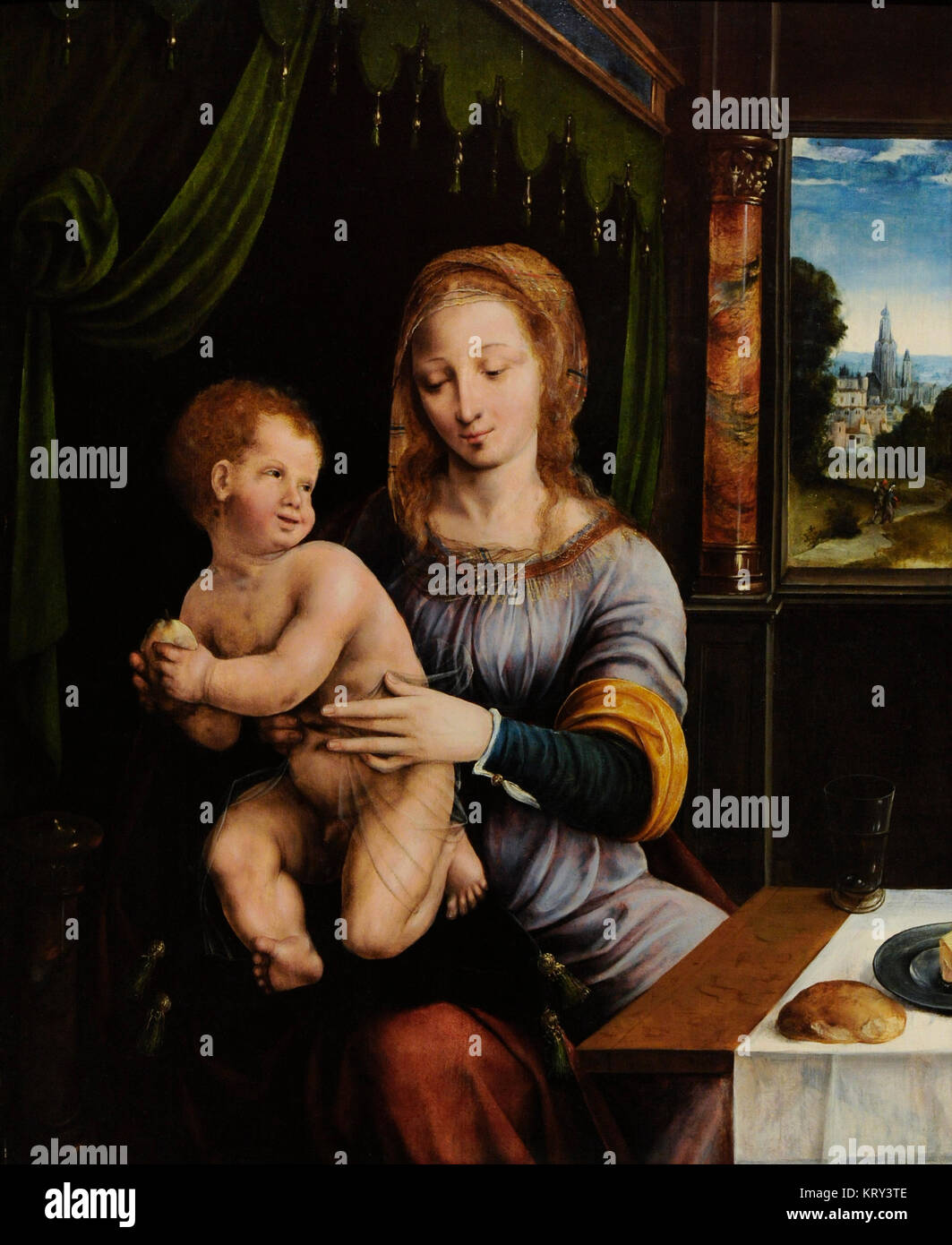 Joos van Cleve (ca.1480/1490-1540/1541). Peintre hollandais. Vierge à l'enfant, 1530. Galerie nationale. Oslo. La Norvège. Banque D'Images