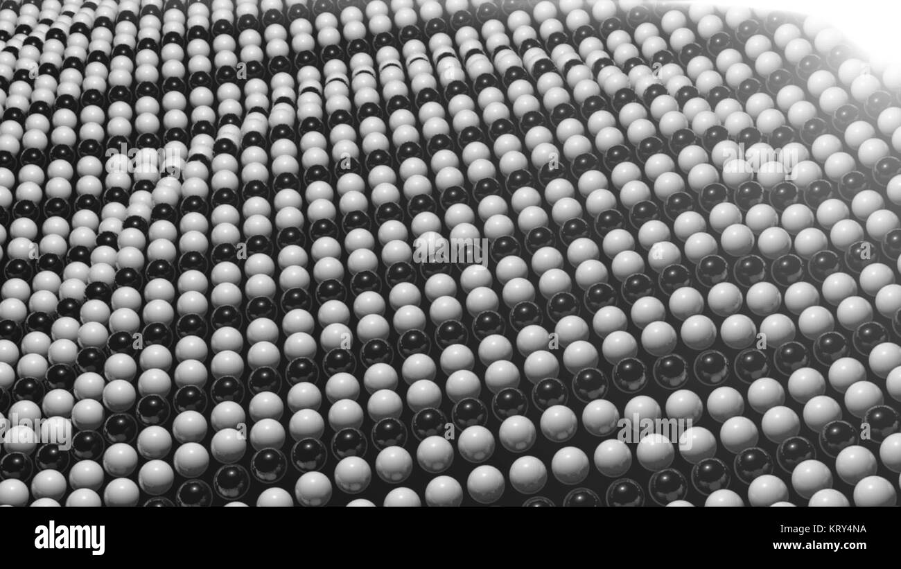 Résumé fond avec noir et blanc surface sphère. Rendu 3D Banque D'Images