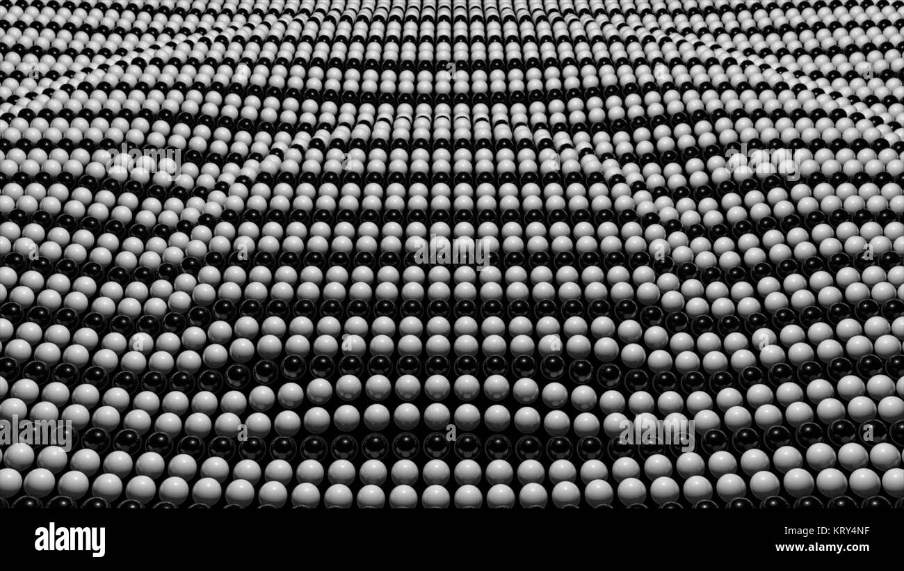 Résumé fond avec noir et blanc surface sphère. Rendu 3D Banque D'Images