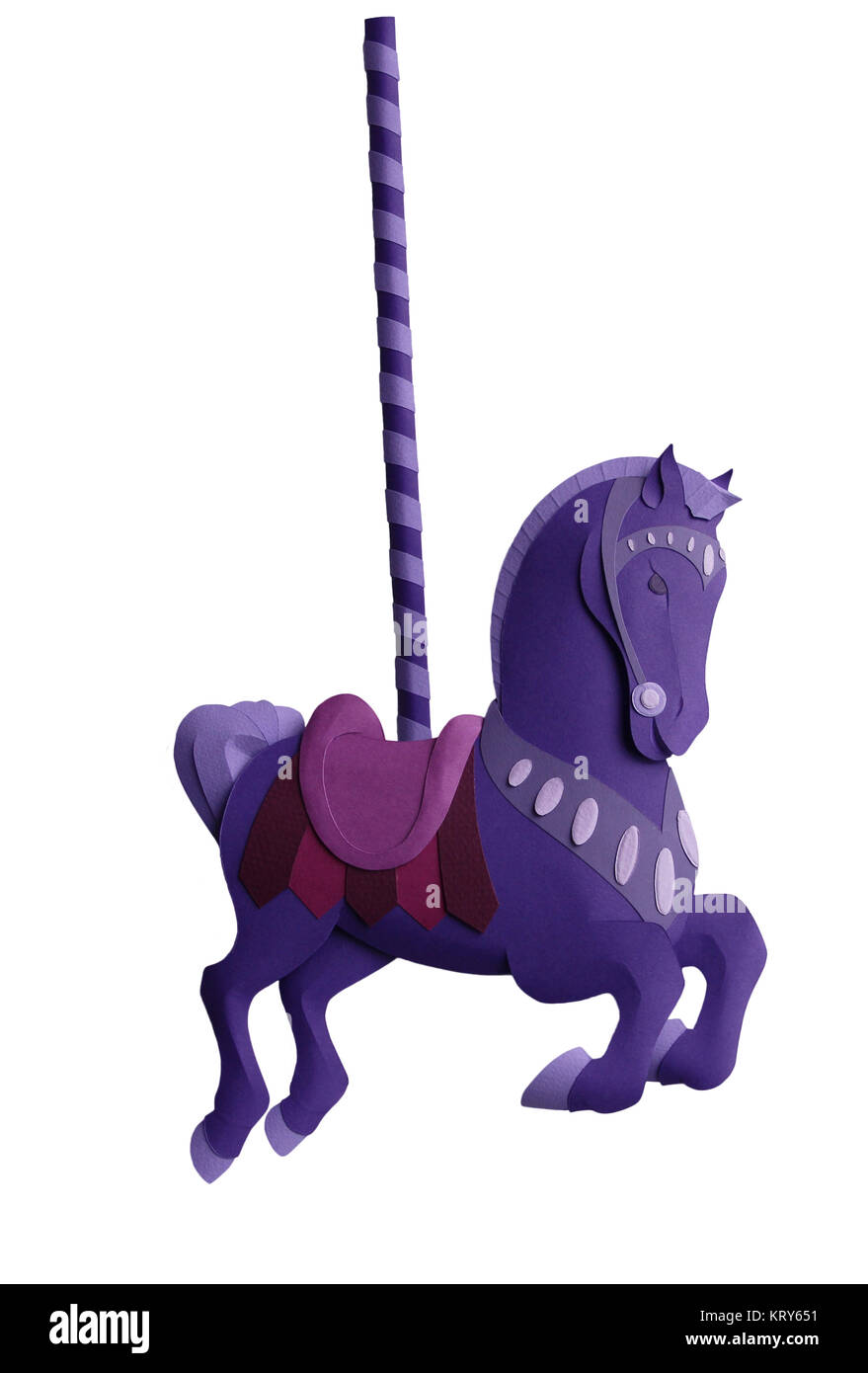 Illustration de l'art du papier d'un cheval d'un carrousel Banque D'Images