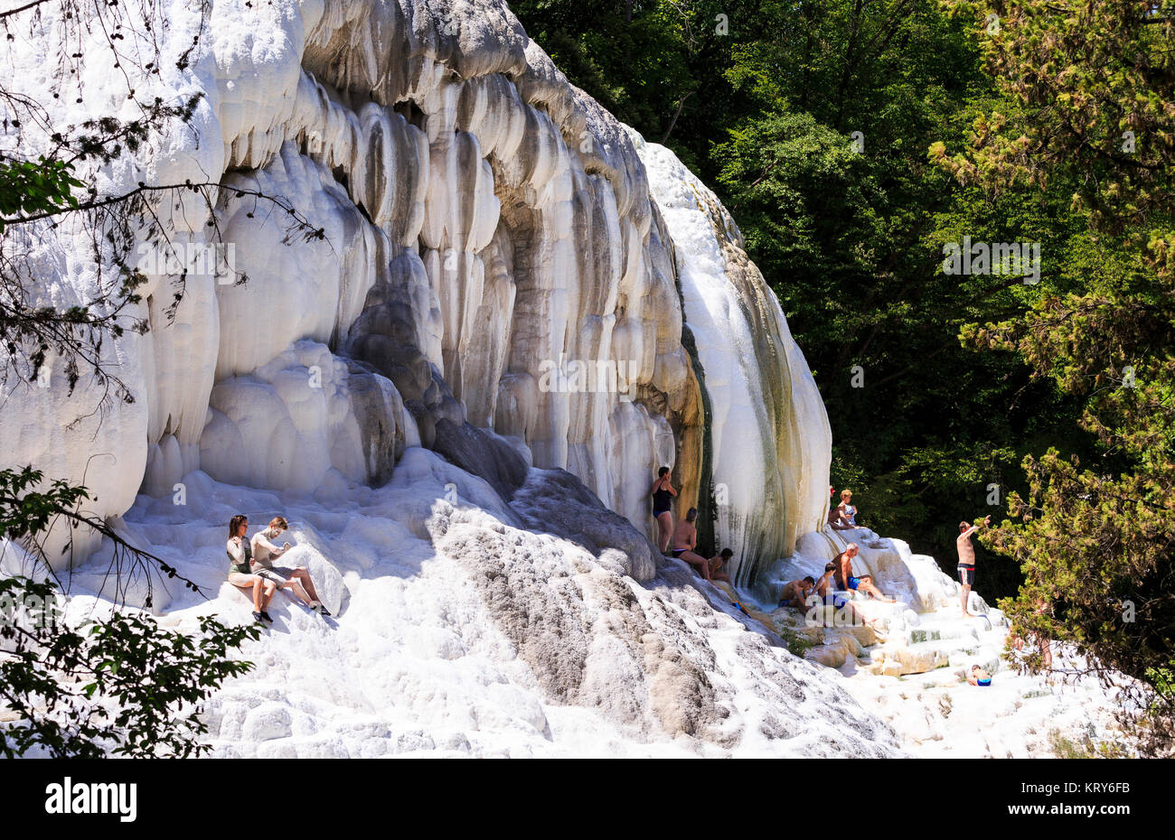 Bagni San Filippo, Val D'Orcia, Toscane, Italie Banque D'Images