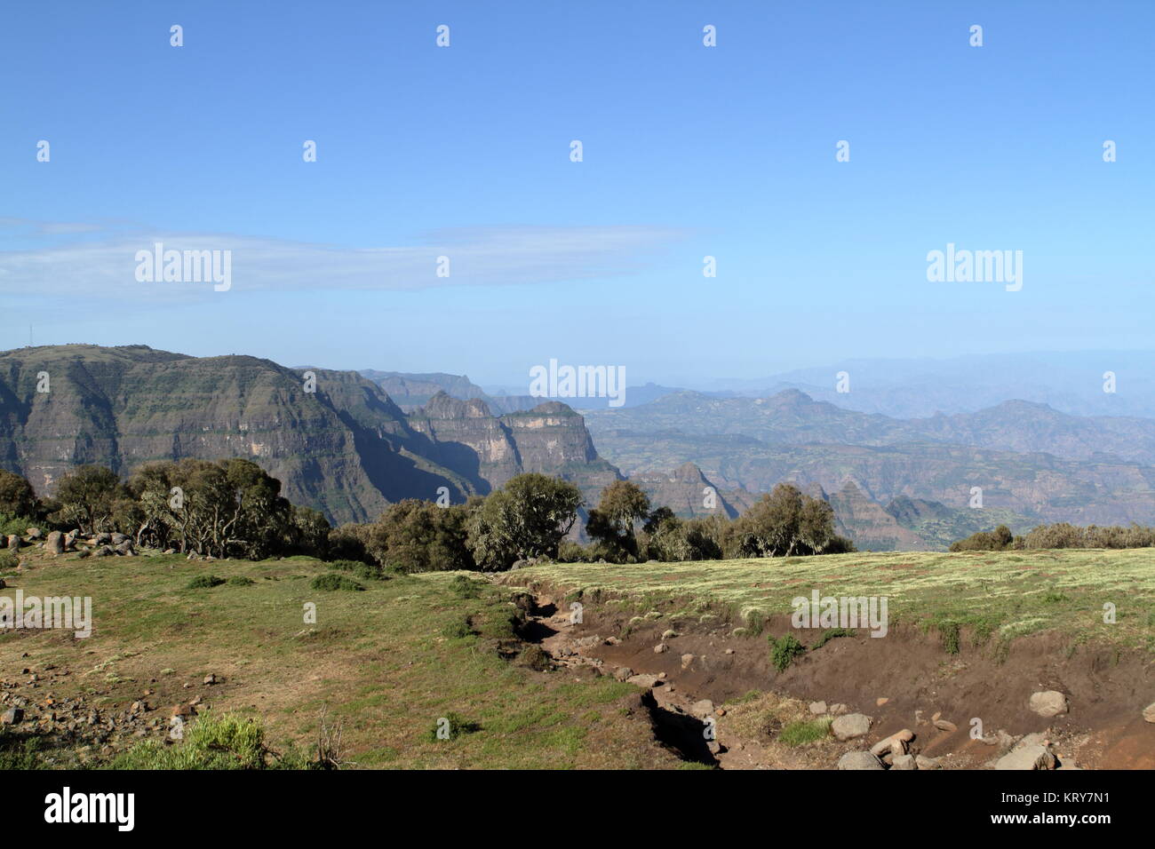 Le paysage de la montagnes du Simien en Ethiopie Banque D'Images