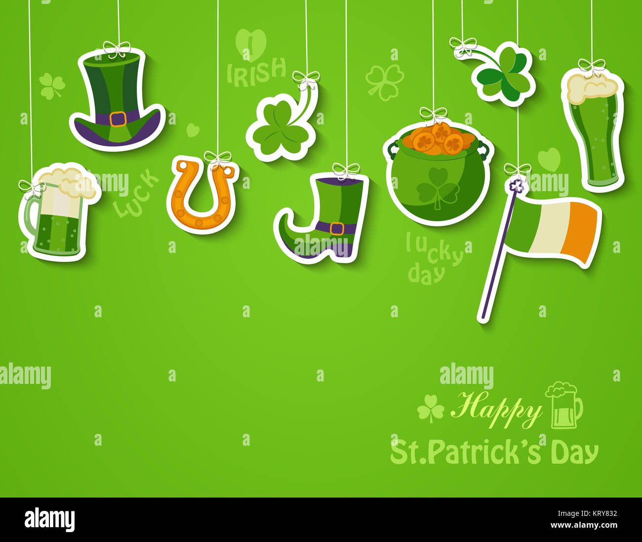 Heureux St Patricks day Greeting card. Banque D'Images