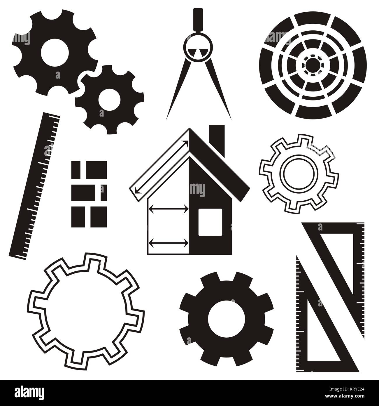 Construction maison icônes Banque D'Images