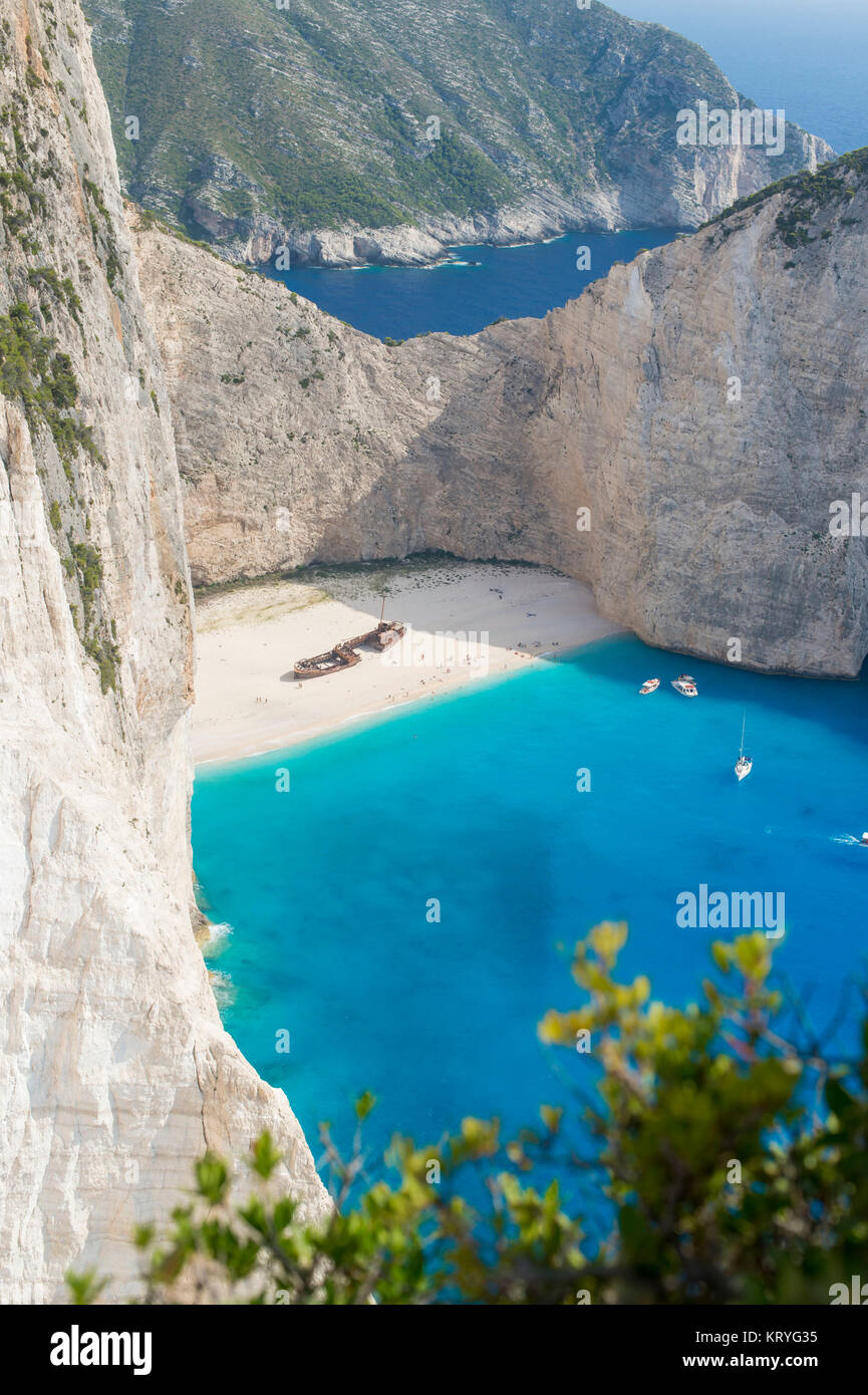 La baie de Navagio, naufrage, Zante, Grèce Shipwreck Bay de Navagio