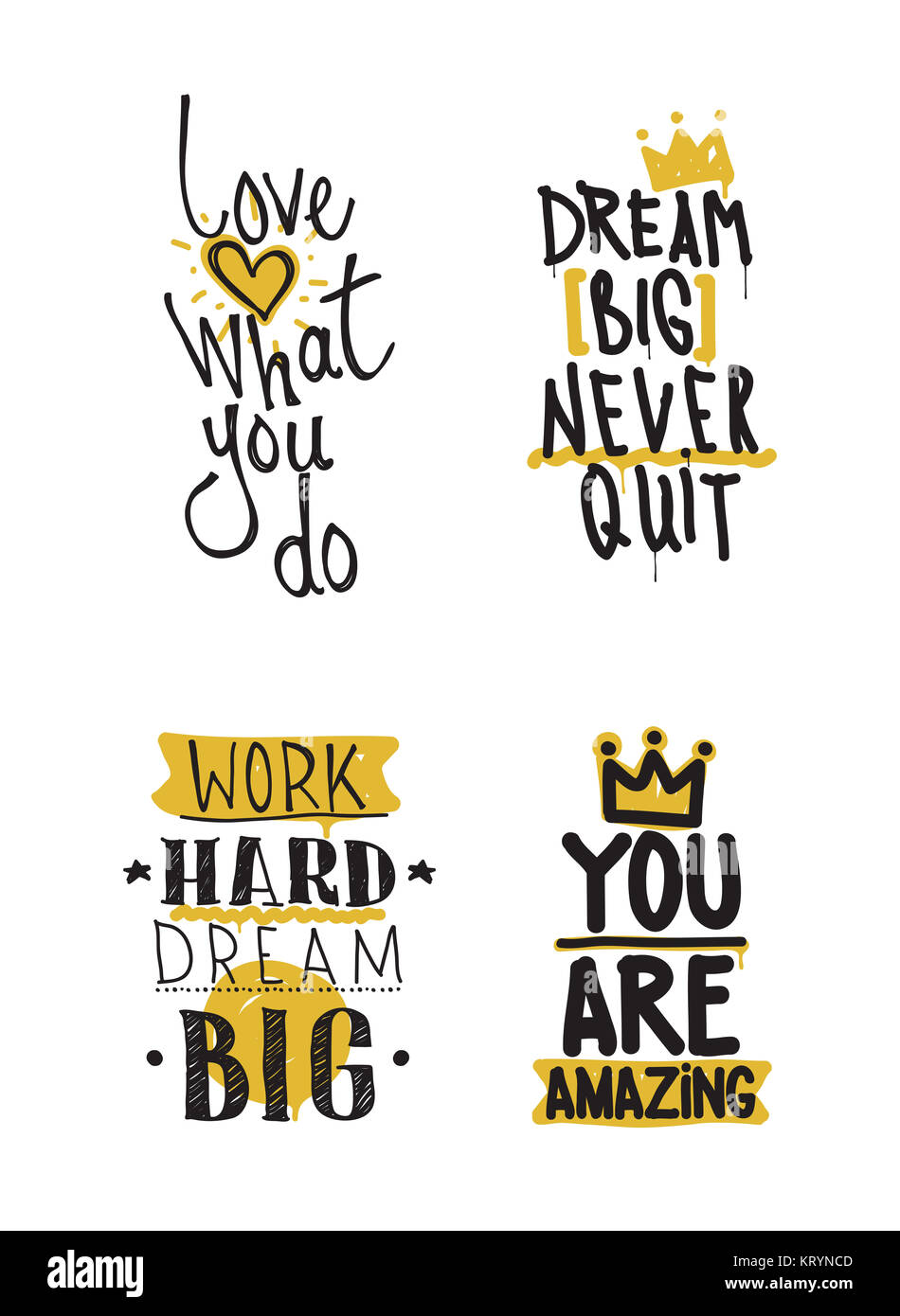 Inspiration couleur jeu d'illustration vectorielle, motivational quotes Banque D'Images
