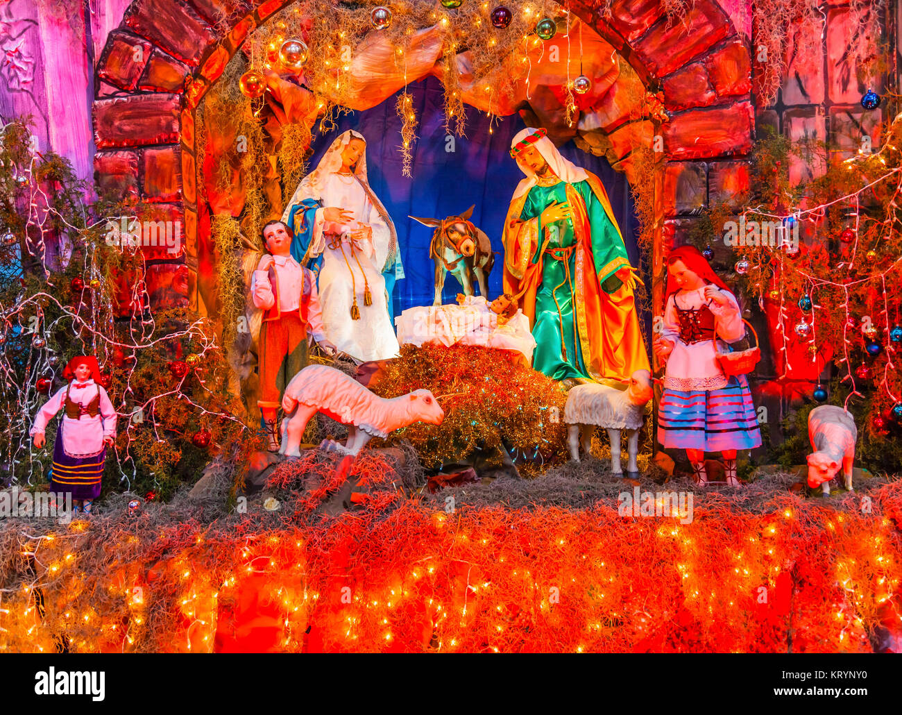 Crèche de Noël de l'Immaculée Conception les religieuses du couvent San Miguel de Allende Mexique Banque D'Images