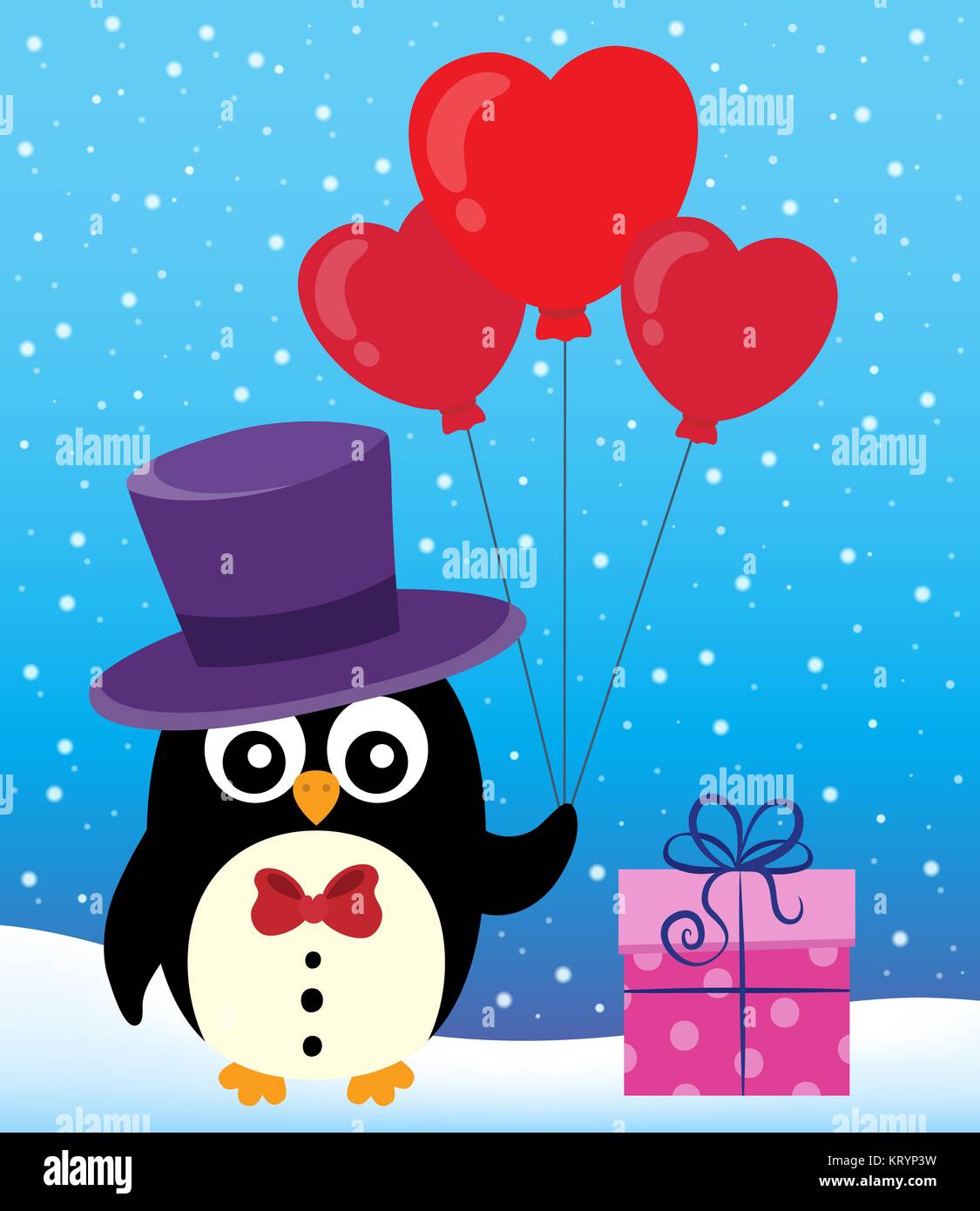 Valentine penguin sujet libre 2 Banque D'Images