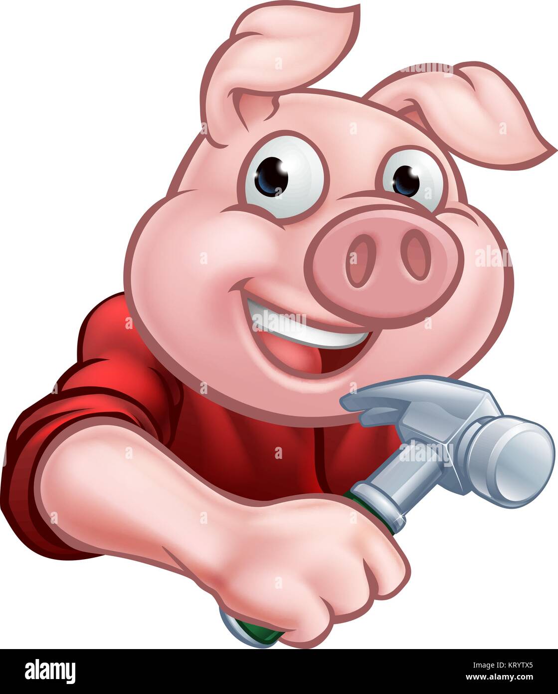 Carpenter Pig Cartoon Character Illustration de Vecteur