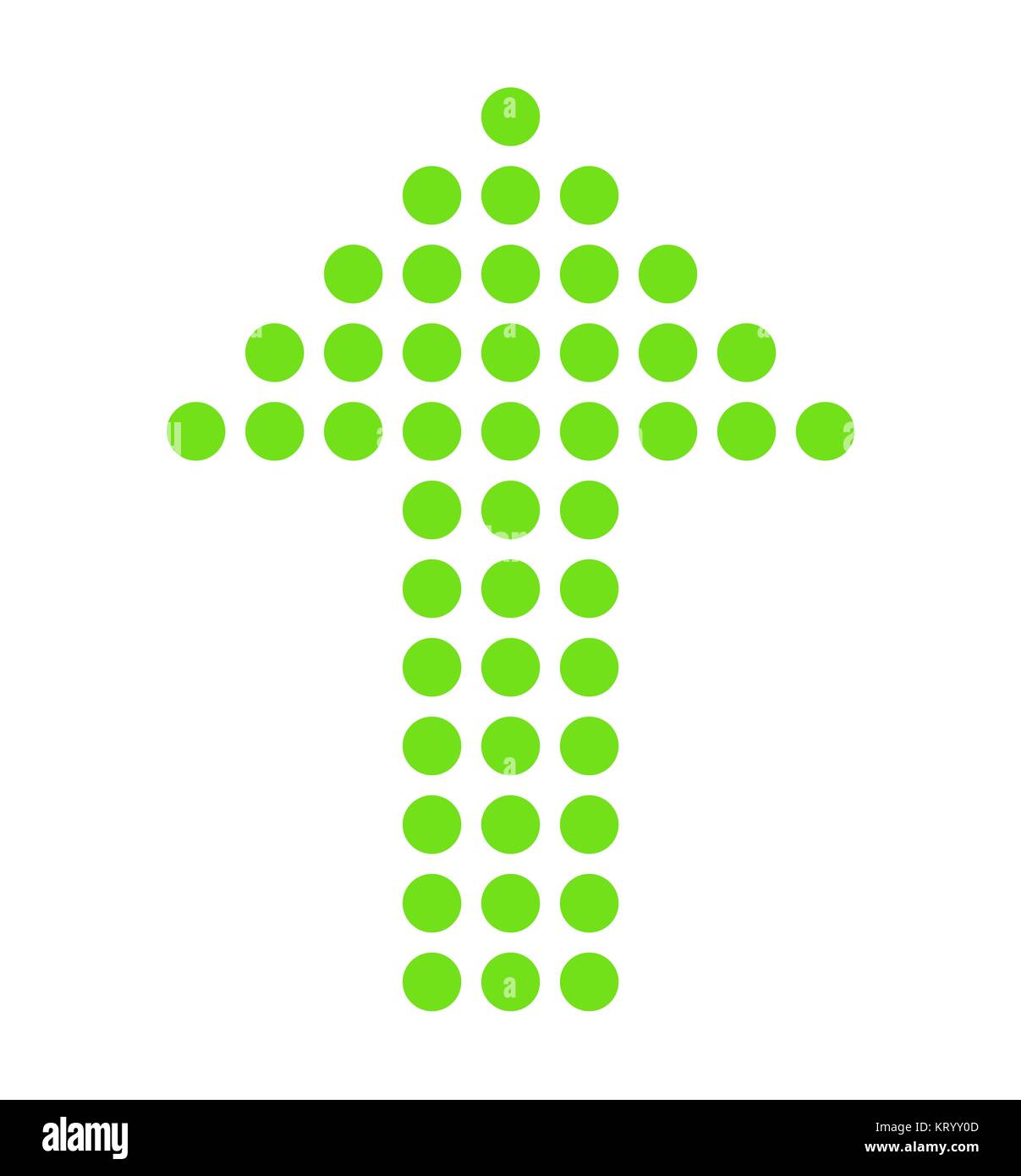 L'icône flèche isolés à partir de points verts Banque D'Images