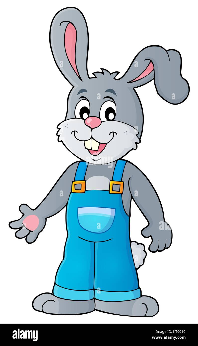 Happy bunny en salopette Photo Stock - Alamy
