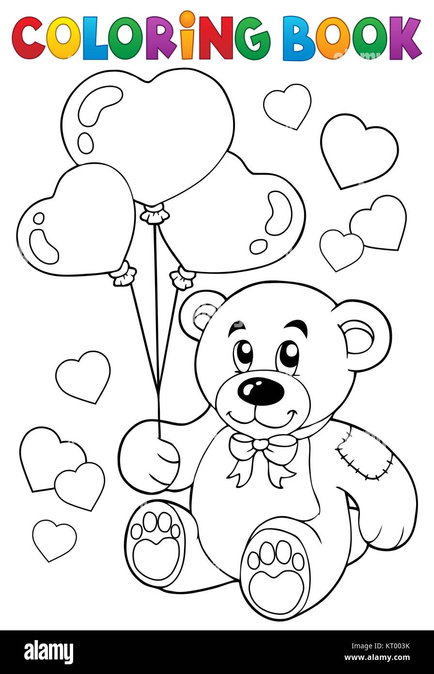 Thème 7 livre de coloriage Saint Valentin Banque D'Images