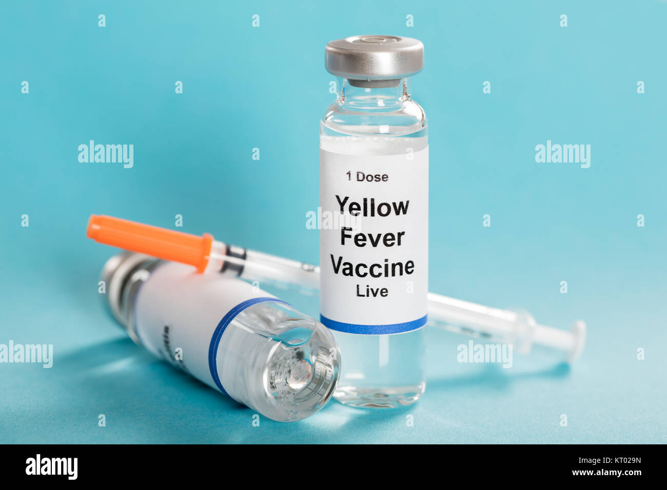 Vaccin contre la fièvre jaune avec la seringue Banque D'Images