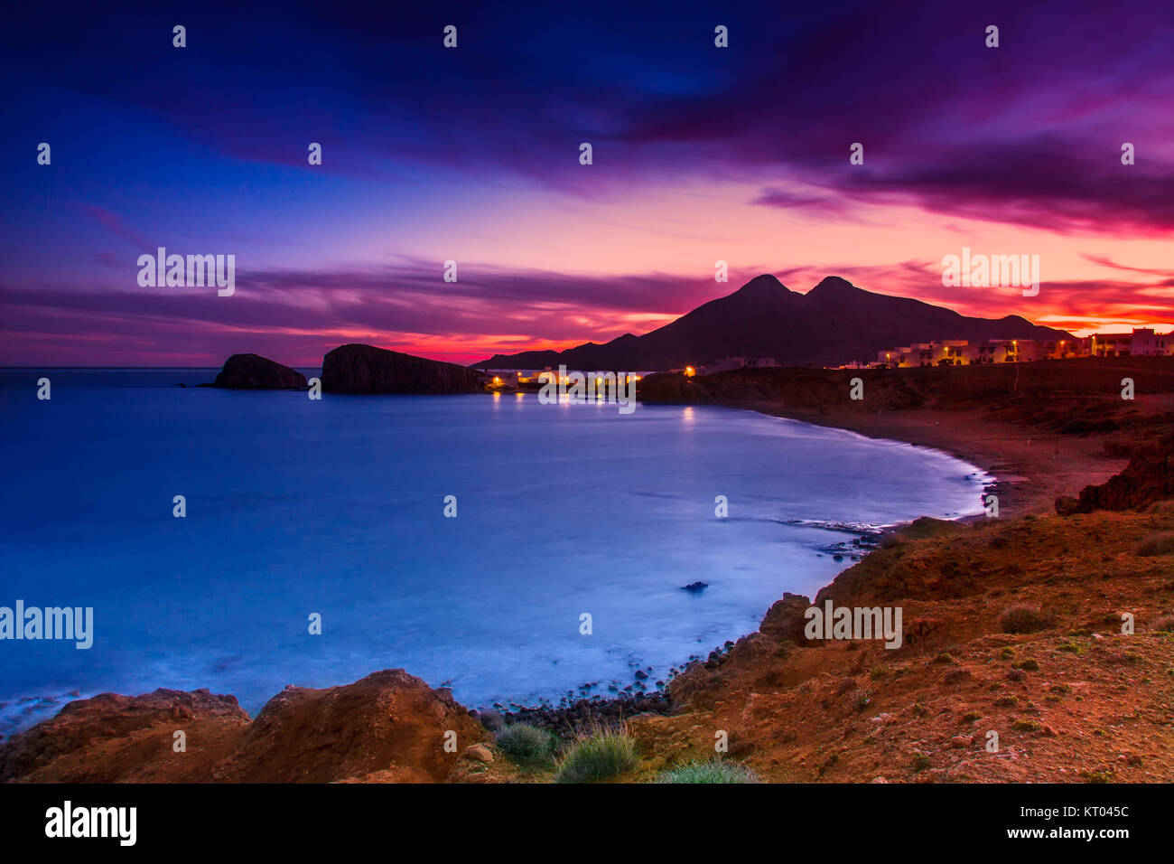 La Isleta del Moro -côte Almeria, Espagne. Banque D'Images