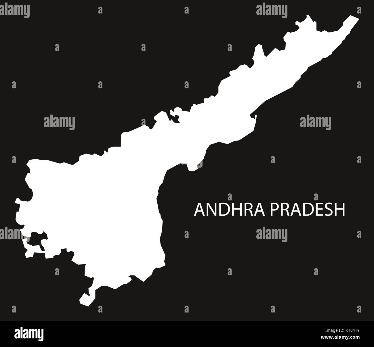 L'Andhra Pradesh Inde Site inversé noir Banque D'Images