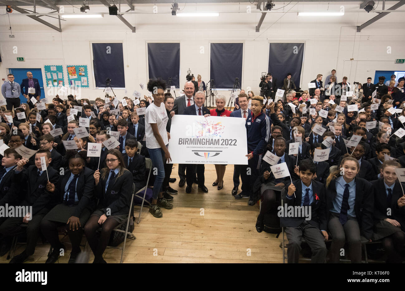 Birmingham est annoncé pour les Jeux du Commonwealth 2022 Fédération des Jeux du Commonwealth au cours de la conférence de presse à l'Aréna Academy à Birmingham. Banque D'Images