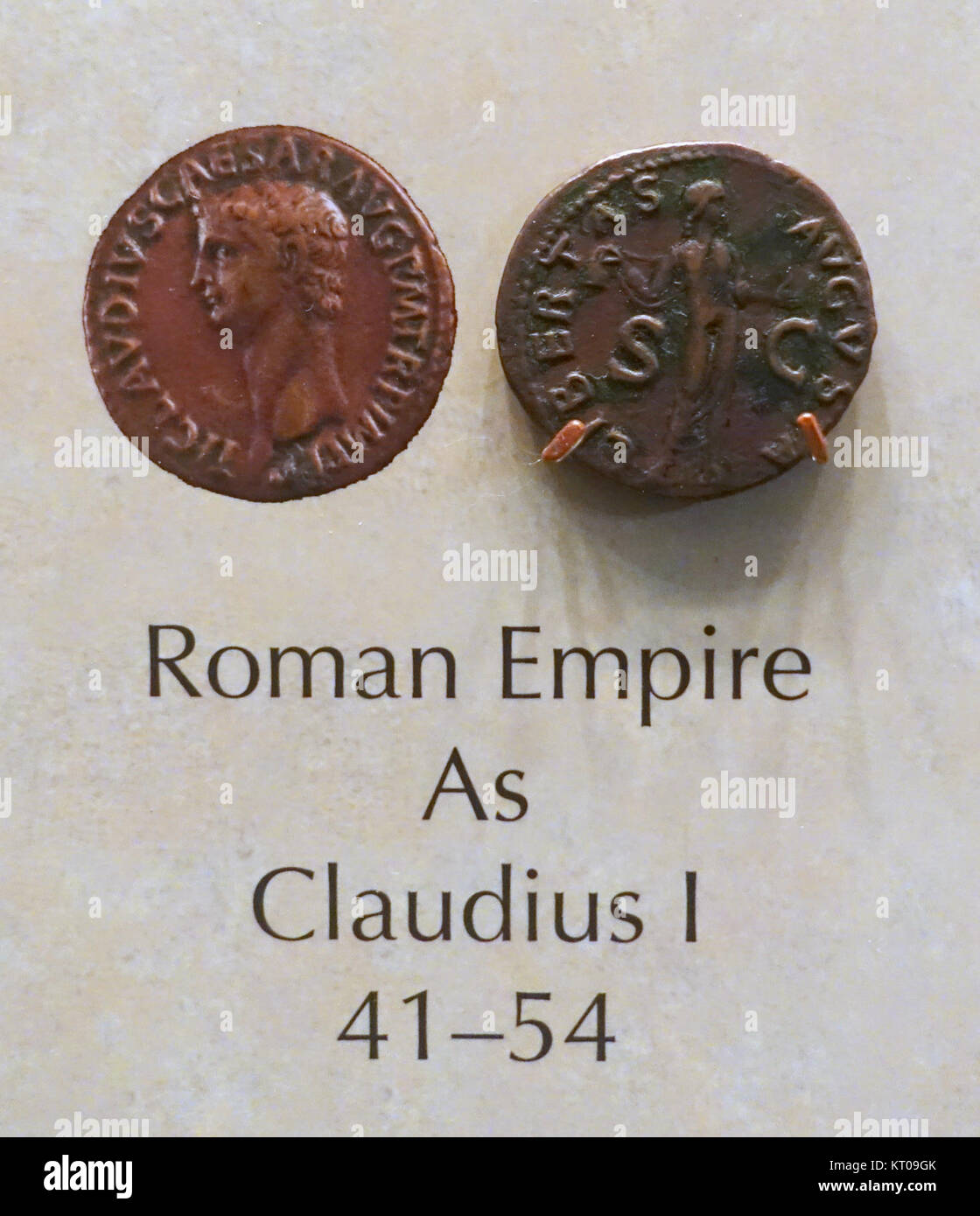 Buste de l'empereur Claudius Ier, qui régna de 41 à 54 après JC, exposé au Musée national d'histoire américaine. Claudius I a joué un rôle clé dans l'expansion de l'Empire romain. Banque D'Images