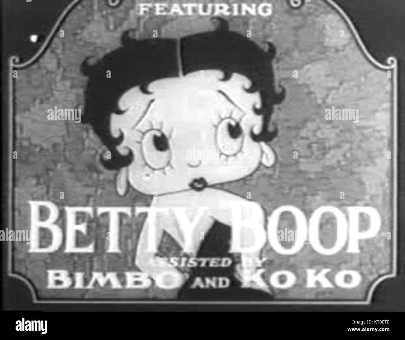 Le titre d'ouverture de Betty Boop fait référence à l'introduction de la série d'animation classique, mettant en vedette le personnage emblématique Betty Boop. La séquence d'ouverture est une partie importante de l'impact culturel et de l'histoire de l'animation de la série. Banque D'Images